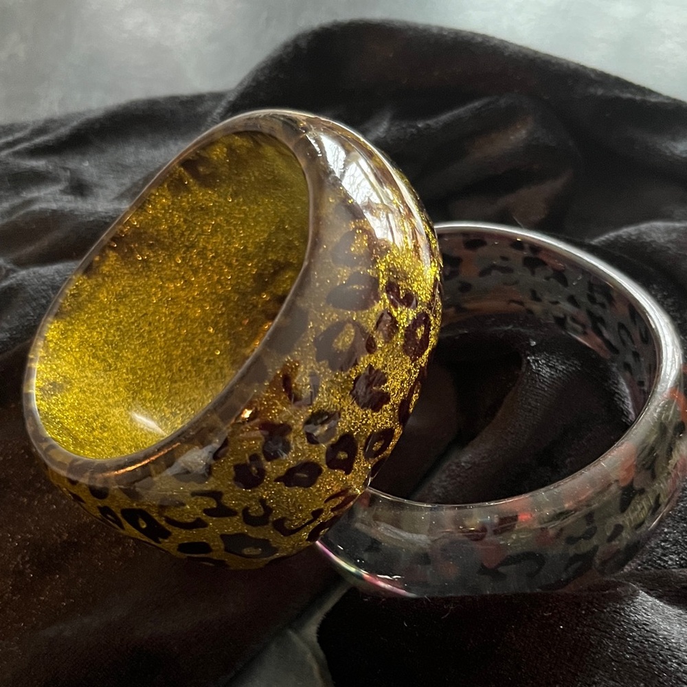 Leopard Print Bangle Set - Picture 2 of 3